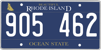 RI license plate 905462