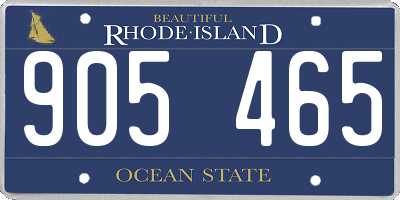 RI license plate 905465