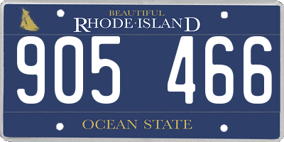 RI license plate 905466