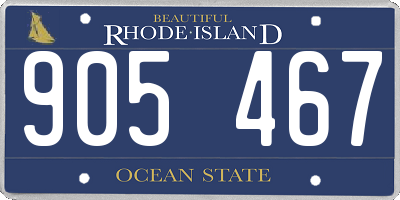 RI license plate 905467