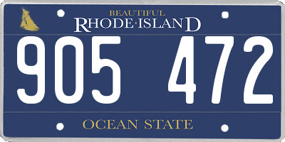 RI license plate 905472