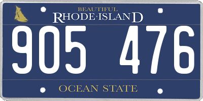 RI license plate 905476