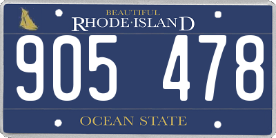 RI license plate 905478