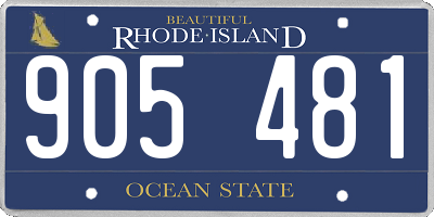 RI license plate 905481