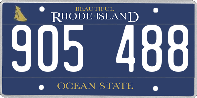 RI license plate 905488