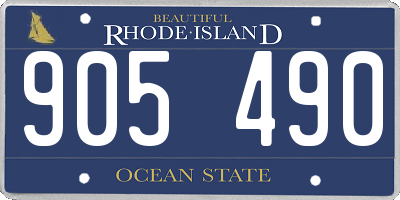 RI license plate 905490