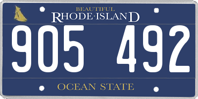 RI license plate 905492