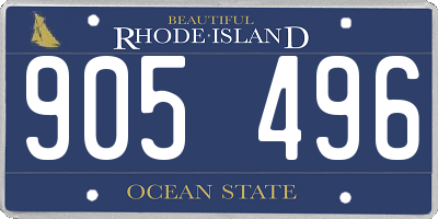 RI license plate 905496