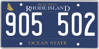 RI license plate 905502