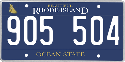 RI license plate 905504