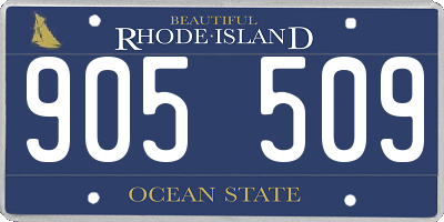 RI license plate 905509