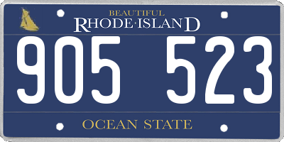RI license plate 905523