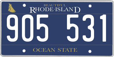 RI license plate 905531