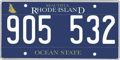 RI license plate 905532