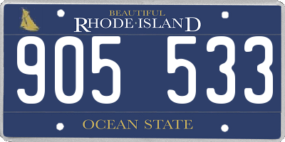RI license plate 905533