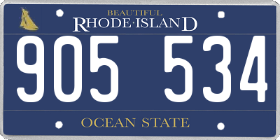 RI license plate 905534