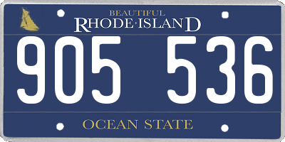 RI license plate 905536