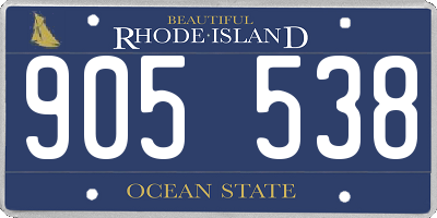 RI license plate 905538