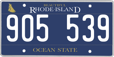 RI license plate 905539