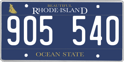 RI license plate 905540