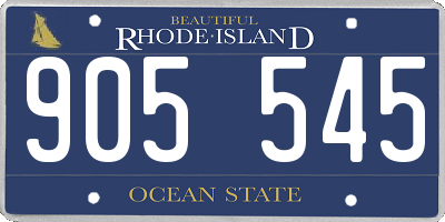 RI license plate 905545