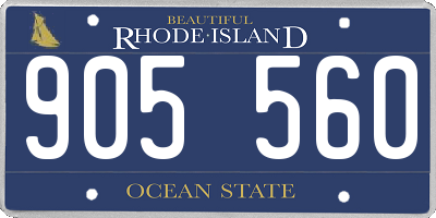 RI license plate 905560