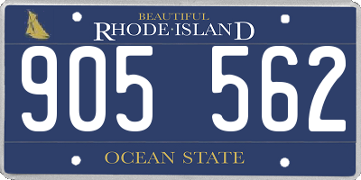 RI license plate 905562