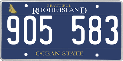 RI license plate 905583