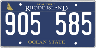 RI license plate 905585