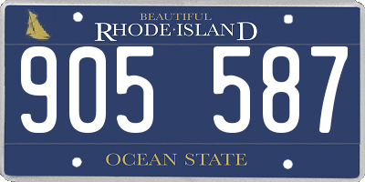 RI license plate 905587