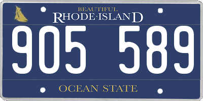 RI license plate 905589