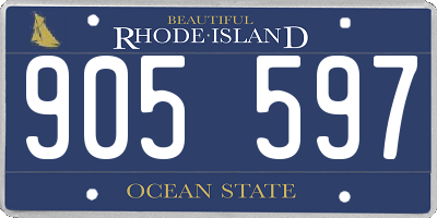 RI license plate 905597