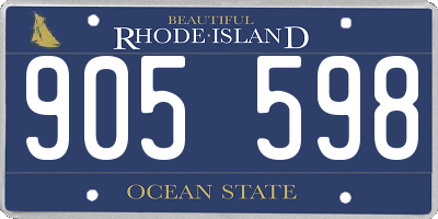 RI license plate 905598