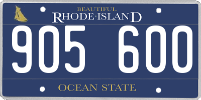 RI license plate 905600