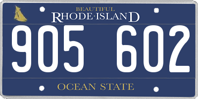 RI license plate 905602