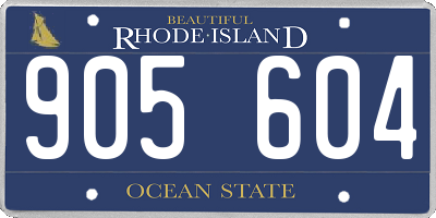 RI license plate 905604