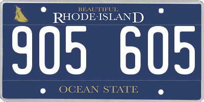 RI license plate 905605
