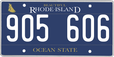 RI license plate 905606