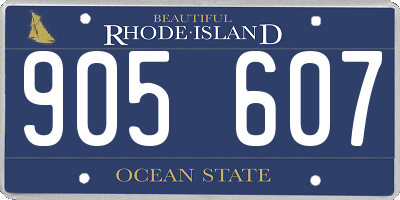 RI license plate 905607