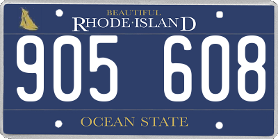RI license plate 905608