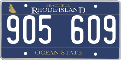 RI license plate 905609