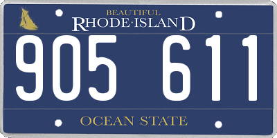 RI license plate 905611