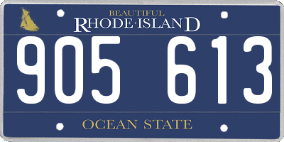 RI license plate 905613