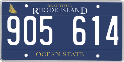 RI license plate 905614
