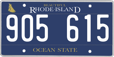 RI license plate 905615
