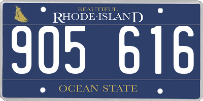RI license plate 905616