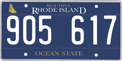 RI license plate 905617