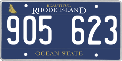 RI license plate 905623