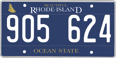 RI license plate 905624