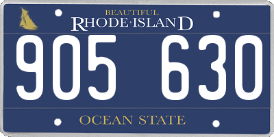 RI license plate 905630